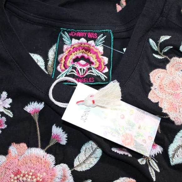 NWT Johnny Was Biya JWLA 3J Workshop Embroidered Vienna Kimono Sleeve Top Tee - Picture 7 of 7